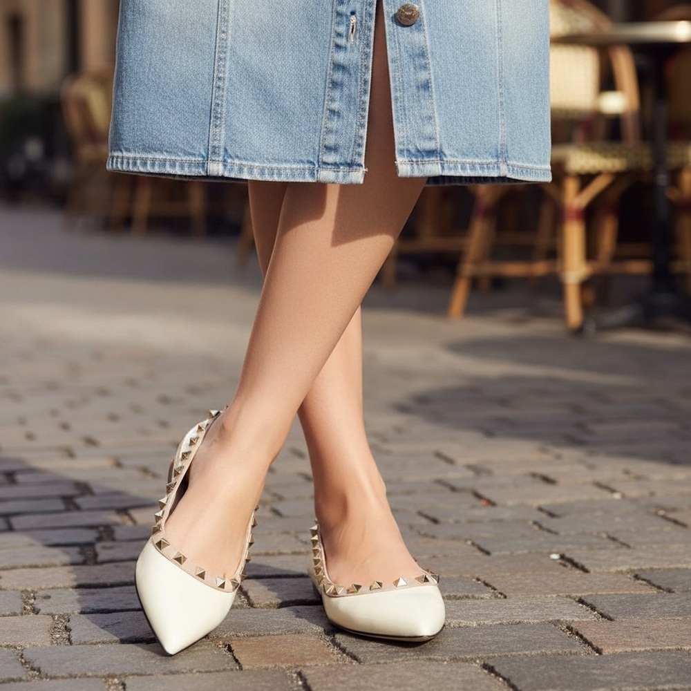 Valentino Rock Stud Ballet Flat Shoe